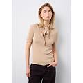 - maglione beige in misto lyocell e seta regular fit con lacci donna beige melange taglia xs