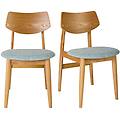 sedie scandinave in legno chiaro e tessuto celadon (set di 2) elion