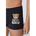 boxer in cotone elasticizzato stampato uomo blu tamaño l