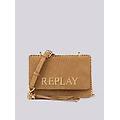 borsa a tracolla in suede con lettering