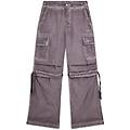 pantaloni cargo da donna in tessuto popeline effetto used
