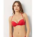 push up del costume rosso con ferretto e fiocco al collo essentials / rosso / 1 rosso