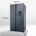 hspr79f18ewmb frigorifero side by side 3 porte 573 litri h177 l90 no frost classe e nero con