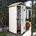 garofalo casetta da giardino tuscnay evo xs in pvc beige con porta battente semplice superficie
