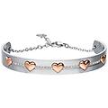bangle lady chic acciaio cuore e cristalli collezione lady chic bianco