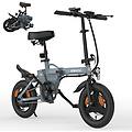 eskute. e-bike f100 (pneumatici da 14 pollici 250w 36v9ah grigio bici da citta ritiro gratis