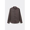 camicia in lino e cotone uomo marrone taglia s
