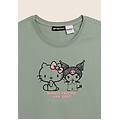 t-shirt hello kitty & kuromi con stampa frontale iceberg green donna extra large