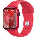 watch series 9 cassa alluminio 41mm gps cinturino sport rosso s-m