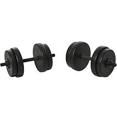 Homcom Set Di 2 Manubri Da 20kg Totali Con 8 Dischi Pesi