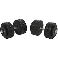 Homcom Set Manubri Palestra 50kg Pesi Bodybuilding Con