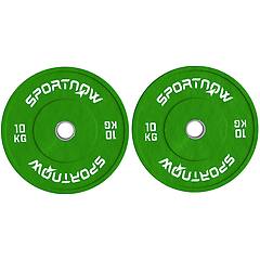 Sportnow Set 2 Dischi Pesi 10kg In Gomma Foro 5cm Per Manubri