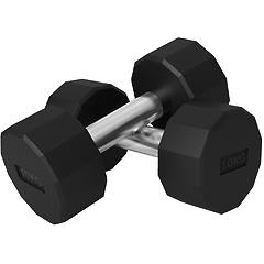 Sportnow Set 2 Manubri A 12 Lati Da 10 Kg 26x13x13 Cm Nero
