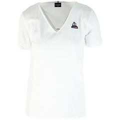 Le Coq Sportif Maglietta Ess Tee Ss Col V N1. Bianca. Donne