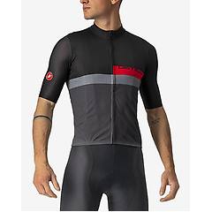 Castelli Maglia A Blocco Manica Corta Nero Grigio Scuro