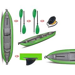 Gumotex - Canoa Gonfiabile Twist2/1 Verde Con Pinna 045355-g