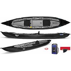 Gumotex - Canoa Gonfiabile Rush 2 Nera Con Pinna 045605-k