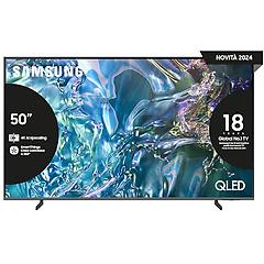 samsung smart tv 50 qe50q64dauxzt qled 4k upscaling 4k processore quantum 4k lite airslim design dvbt-2