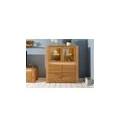 credenza in legno di quercia selvatica 123x40x142 oliato marrone kent #304