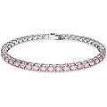 braccialetto matrix tennis taglio round rosa placcato rodio m