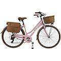 bici da città dolce vita by donna con borse e cesto rosa