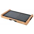 griglia elettrica family bamboo grill piastra 43x23 cm 1800 w bamboo smontabile