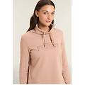 felpa sportiva da donna con spacchi laterali e logo frontale warm taupe donna small