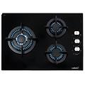 piano cottura a gas cci 5003 bk 3 fuochi integrato 59 cm vetro nero