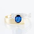 anello charlotte oro giallo zaffiro diamante collezione charlotte misura 56 oro giallo