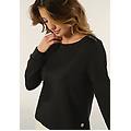 felpa donna girocollo in viscosa con dettagli leopardati allover animalier black donna medium