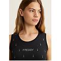 canotta decorata da strass in jersey modal nero donna extra large