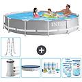 - piscina fuori terra in giro 366x366x76 cm grigio include accessori coordinati cb20