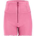 shorts wr. up in tessuto denim navetta ecologico vita super alta con zip pink cosmos donna xxs