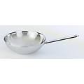 wok con base piatta in acciaio inox 7 strati per induzione linea specialties diam. 26cm