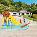 castello gonfiabile per bambini con 2 scivoli basket parco giochi acquatico cannone ad acqua parete