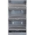 milanihome. it scarpiera con 3 ante in legno di design porta scarpe di alta qu grigio chiaro 60 x