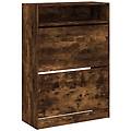 - scarpiera con 2 cassetti ribaltabili rovere fumo 80x34x116 cm