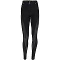 jeans wr. up in denim navetta con inserti in similpelle jeans nero-cuciture in tono donna medium