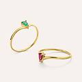 anello solitario charlotte oro giallo smeraldo collezione charlotte misura 50 oro giallo