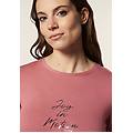 t-shirt manica lunga in jersey viscosa con scritta dorata mauvewood donna extra small