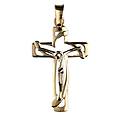 croce uomo in oro giallo e bianco gl100046