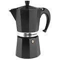 caffettiera italiana kfn 910 9 tazze in alluminio nera con manico ergonomico