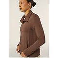 felpa zip e collo alto con inserti a trecce su fianchi e collo shopping bag donna xxs