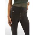 wr. up superskinny vita alta in similpelle martellata nero donna extra large