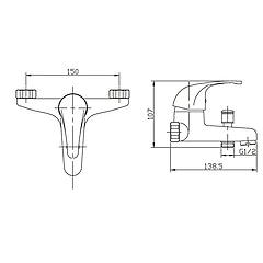 idronord prince rubinetto vasca a parete codice prod p102cr0000