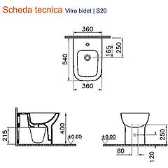 Vitra Bidet A Terra Filo Parete Serie S20