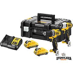 Dewalt Kit 3ah Dck2110l2t Trapano Avvitatore Dcd701 +