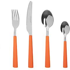 altri brand set 16 posate in acciaio manico arancione stripes