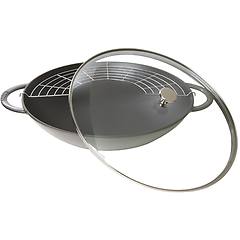 Staub Wok In Ghisa Per Induzione Colore Grigio Con Maniglie