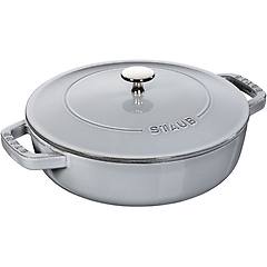 Staub Braisers Tegame Chistera Rotondo 24 Cm Grigio Grafite